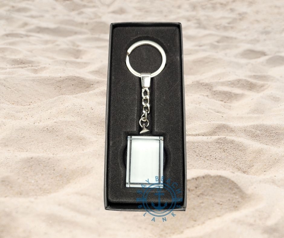 Sublimation Glass Key Chain - Bay Beach Blanks this rectangle glass keychain is for sublimation and make great gifts to customize and personalize